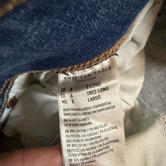 American Eagle Kick Boot Jeans – Size 8 X-Long – Medium Bright Indigo - Picture 8 of 8